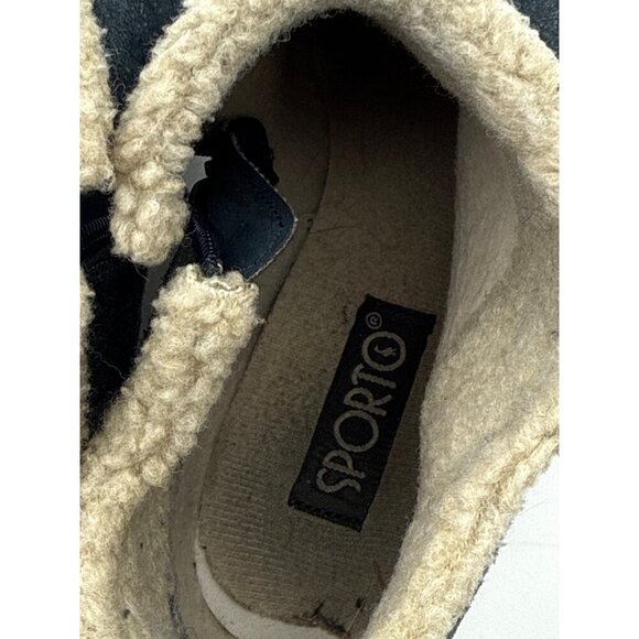 Sporto Womens Leather & Suede Ankle Boots With Faux Fur Lining 7.5W Blue - Picture 8 of 8